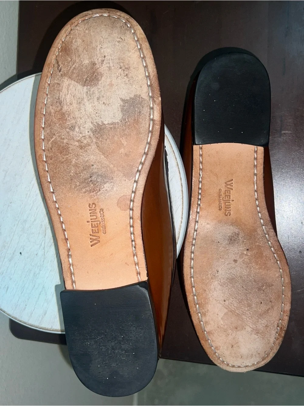 GH Bass&Co Tan Leather Academia Business Casual Preppy Loafers Sz 10